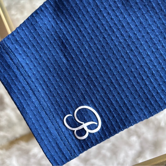 Bombshell sportswear leggings thigh high striped blue size medium - Picture 4 of 6